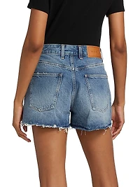 Raw-Edge Jean Shorts