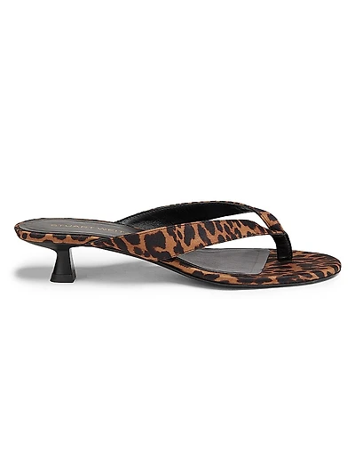 Rio Sleek 35MM Leopard-Printed Leather Sandals