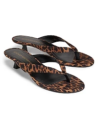 Rio Sleek 35MM Leopard-Printed Leather Sandals