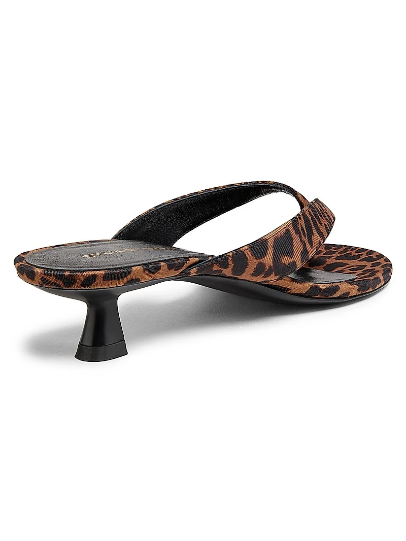 Rio Sleek 35MM Leopard-Printed Leather Sandals