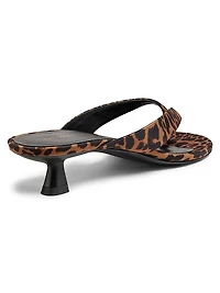 Rio Sleek 35MM Leopard-Printed Leather Sandals