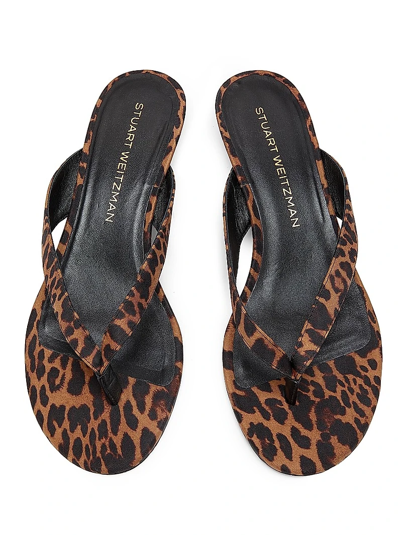 Rio Sleek 35MM Leopard-Printed Leather Sandals