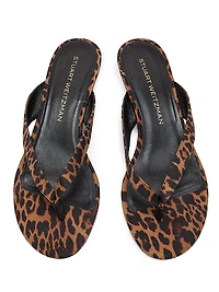 Rio Sleek 35MM Leopard-Printed Leather Sandals