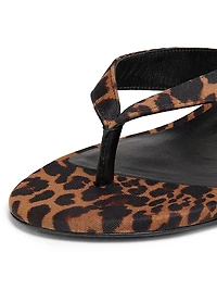 Rio Sleek 35MM Leopard-Printed Leather Sandals