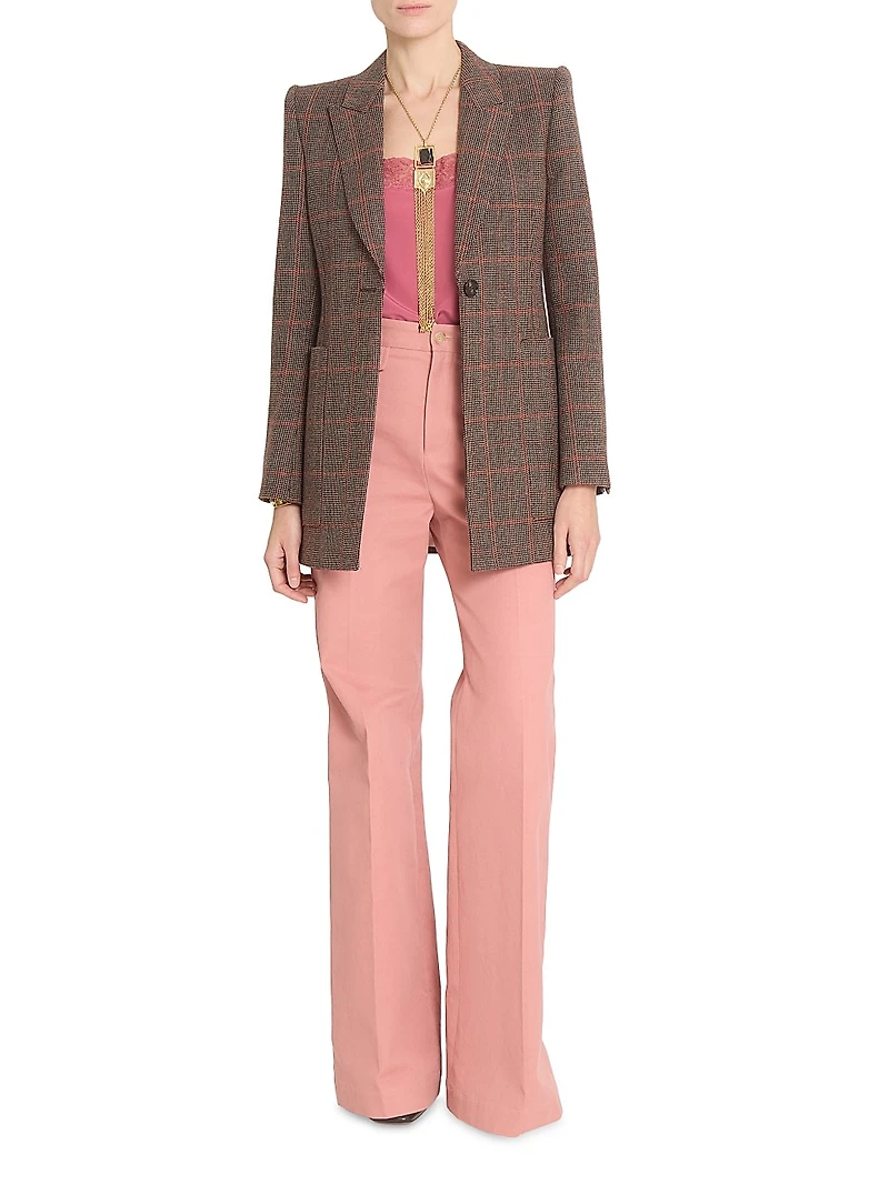 Lace-Detailed Silk Top