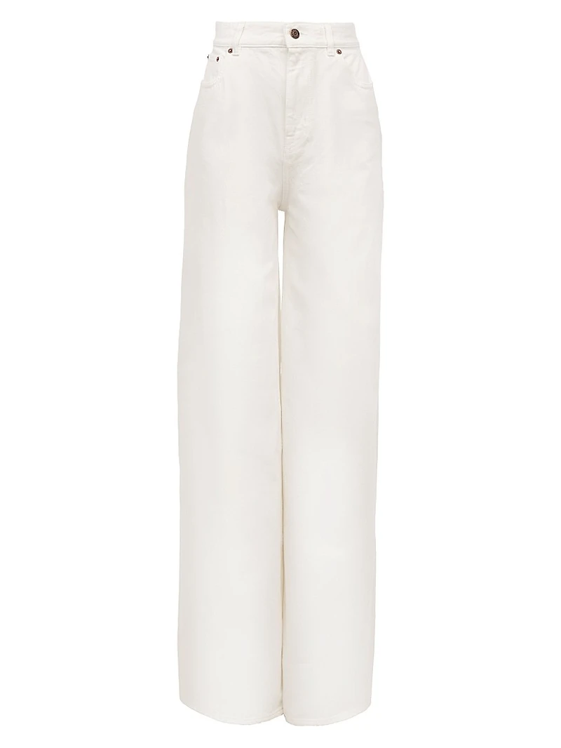 High-Rise Straight Twill Pants