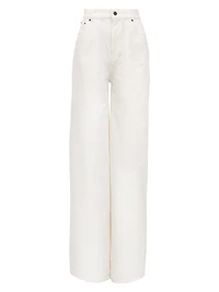 High-Rise Straight Twill Pants