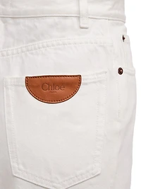 High-Rise Straight Twill Pants