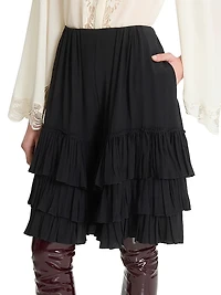 Ruffled Silk Shorts