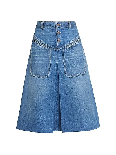 Reverse Jean Denim Skirt