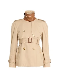 Canvas Leather-Accented Trench Jacket