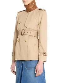 Canvas Leather-Accented Trench Jacket