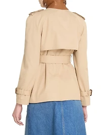 Canvas Leather-Accented Trench Jacket