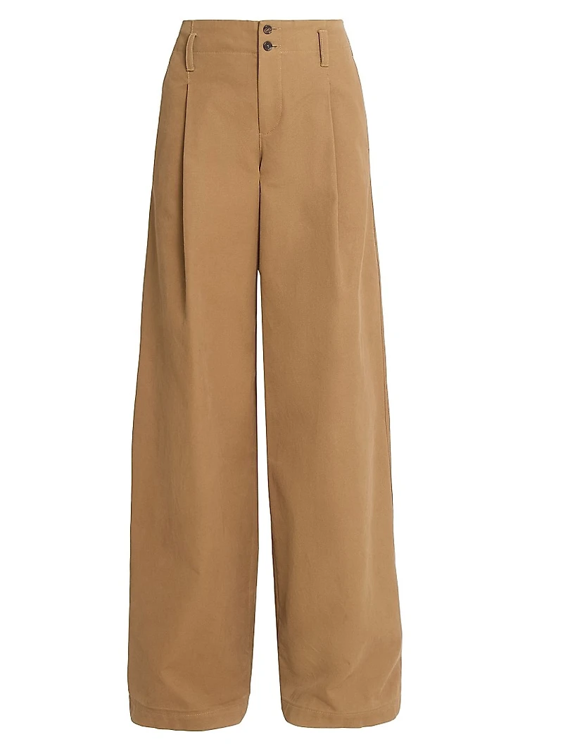 Cotton Wide-Leg Trousers