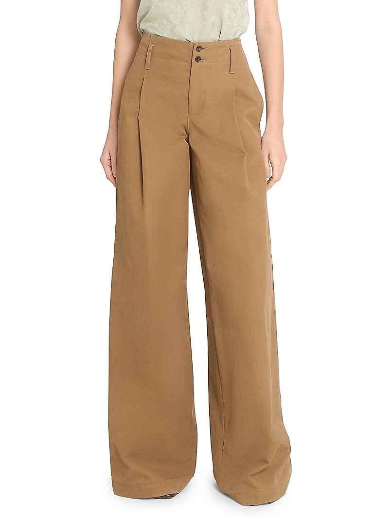 Cotton Wide-Leg Trousers