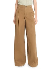 Cotton Wide-Leg Trousers