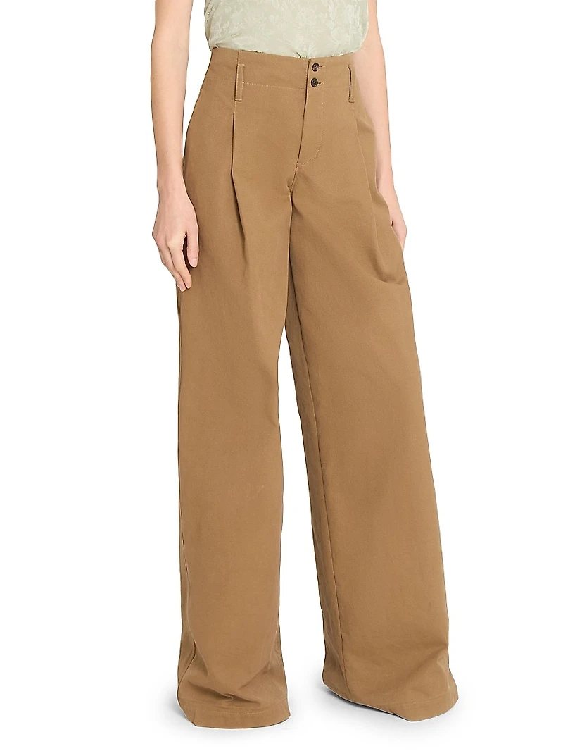 Cotton Wide-Leg Trousers