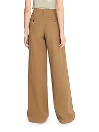 Cotton Wide-Leg Trousers
