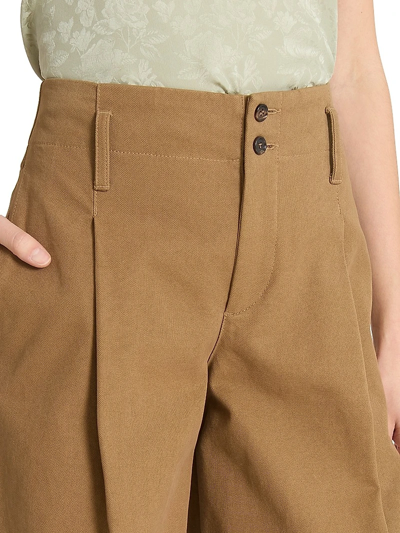 Cotton Wide-Leg Trousers