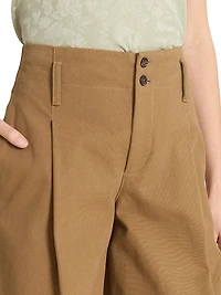 Cotton Wide-Leg Trousers