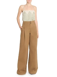 Cotton Wide-Leg Trousers