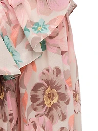 Floral Silk Frill Minidress