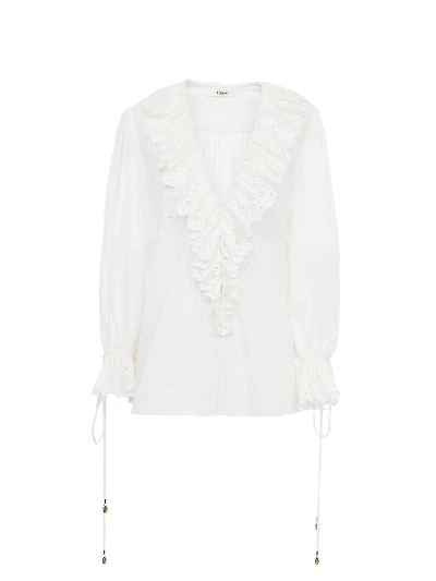 Ruffle Eyelet Blouse