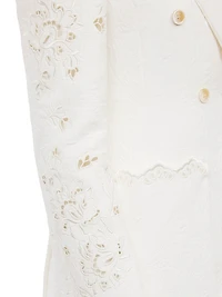 Guipure Lace Double-Breasted Blazer