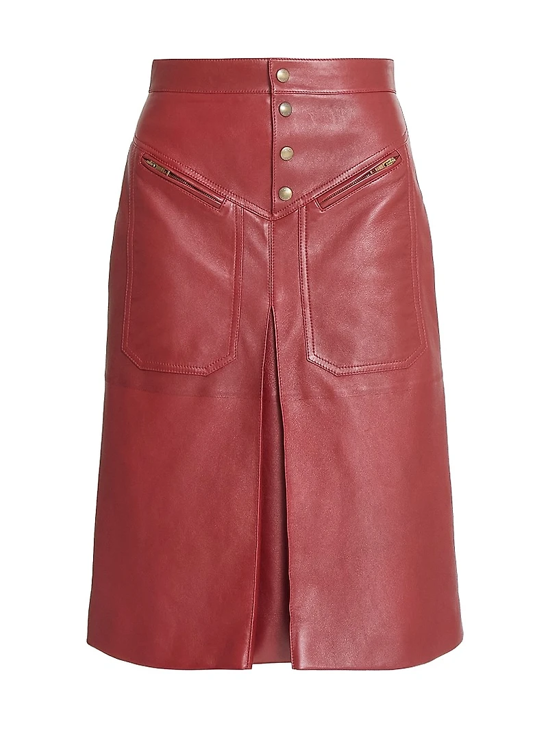 Leather A-Line Skirt