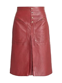 Leather A-Line Skirt