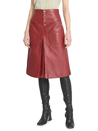 Leather A-Line Skirt