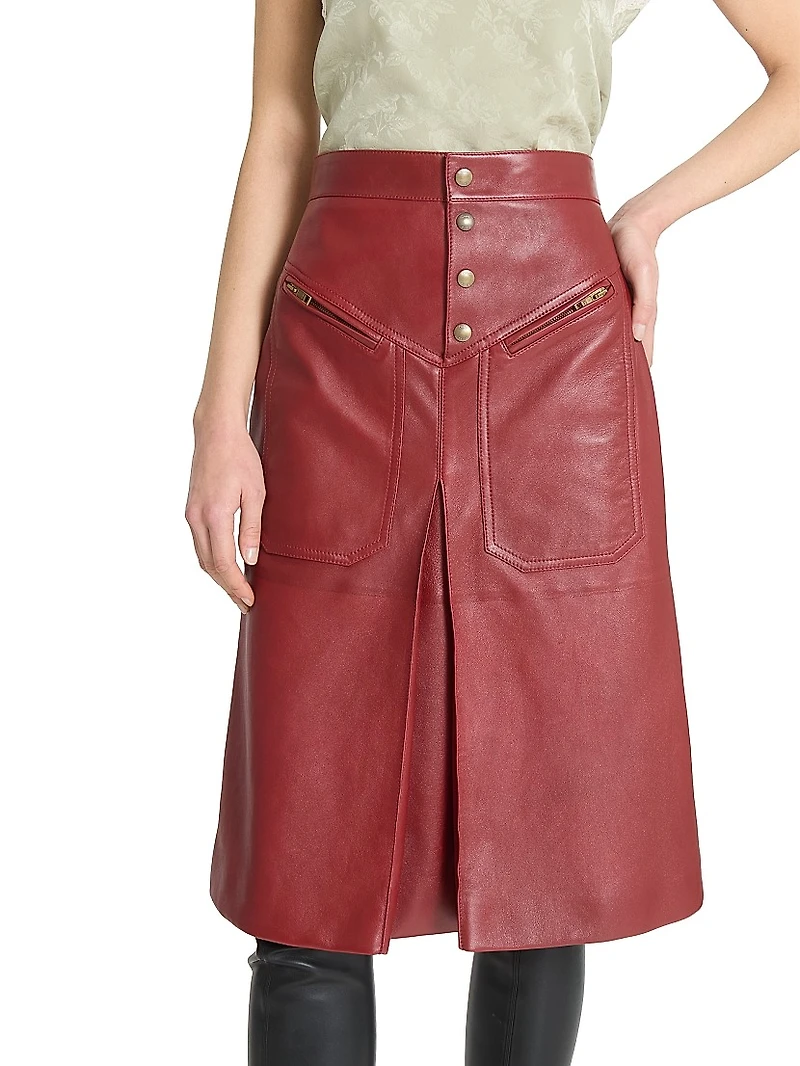 Leather A-Line Skirt