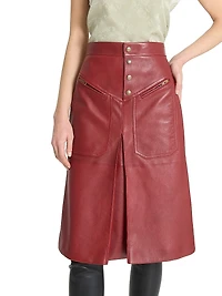 Leather A-Line Skirt