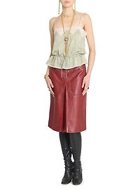 Leather A-Line Skirt