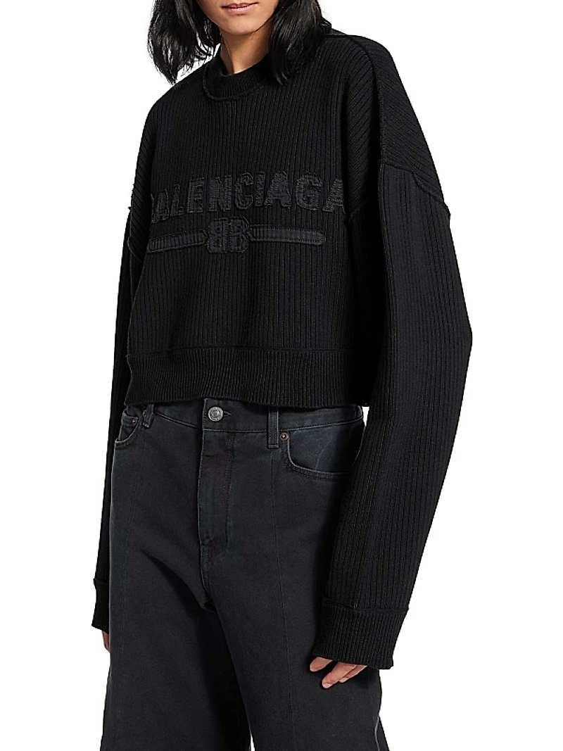 Cropped Crewneck Sweater