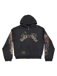 Tacky Tattoo Zip-Up Small Fit Hoodie