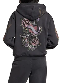 Tacky Tattoo Zip-Up Small Fit Hoodie