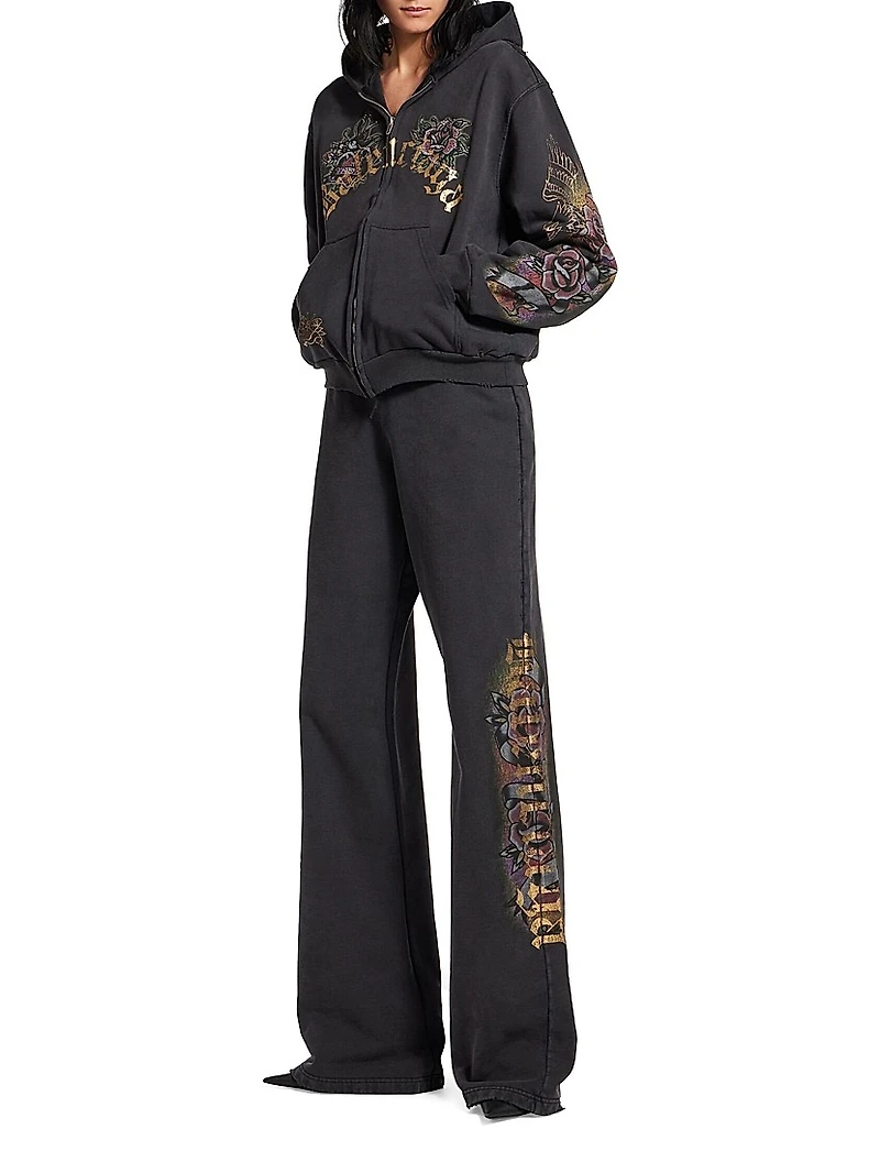 Tacky Tattoo Zip-Up Small Fit Hoodie