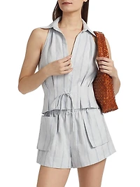 Sloan Striped Linen Vest