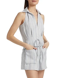 Sloan Striped Linen Vest