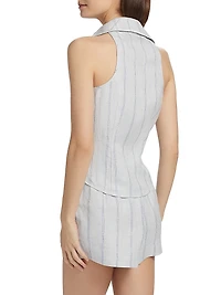 Sloan Striped Linen Vest
