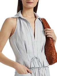 Sloan Striped Linen Vest
