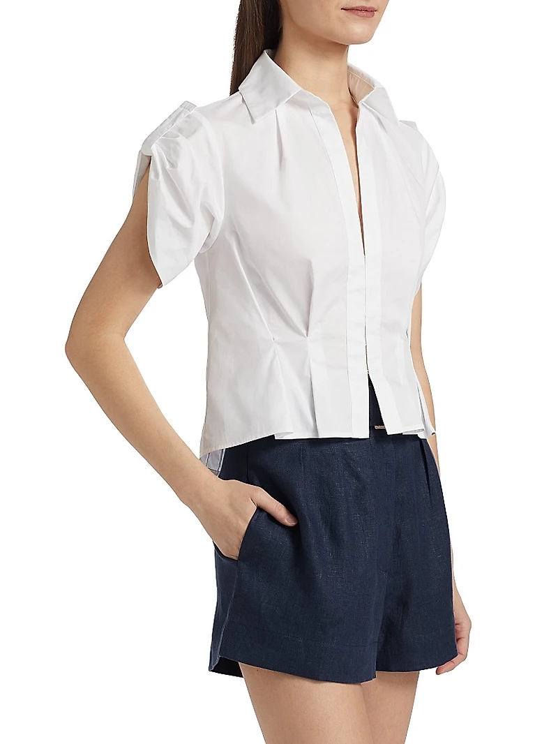 Opal Cotton Pintuck Top