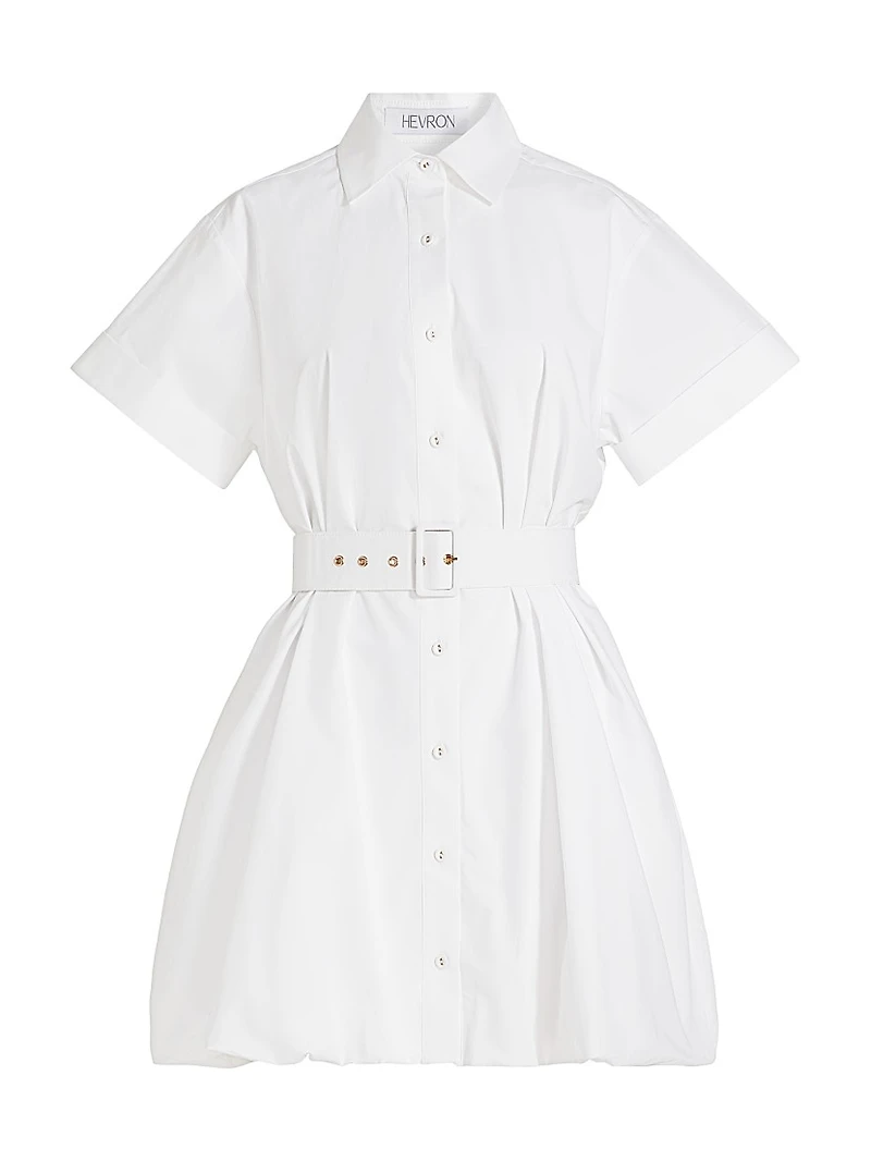 Harlow Bubble Hem Mini Shirtdress