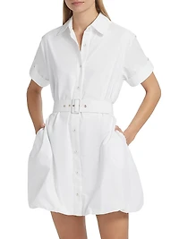 Harlow Bubble Hem Mini Shirtdress