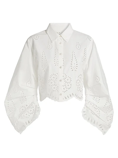 Raquel Cropped Eyelet Top