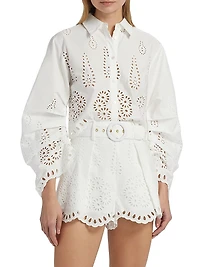Raquel Cropped Eyelet Top