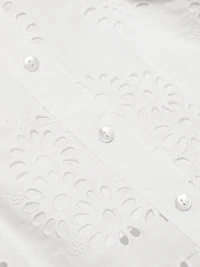 Domino Eyelet Cotton Mini-Shirtdress