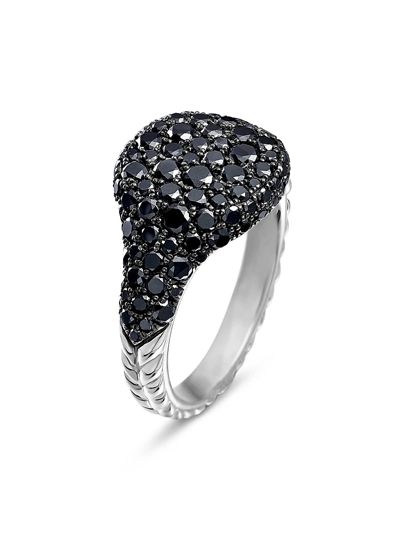 Chevron Pinky Ring 18K White Gold