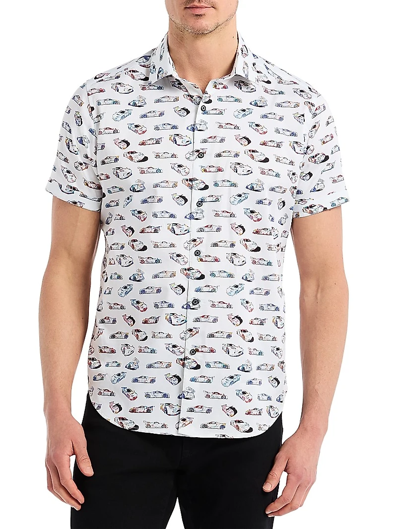 Neon Wheels Printed Short-Sleeve Shirt